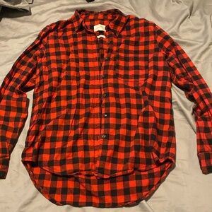 Relaxed fit buffalo check flannel shirt